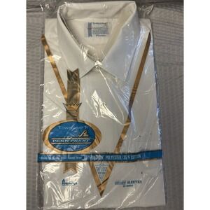 Vtg NOS Towncraft Men's 15.5 White Dress Shirt Short Sleeve Large Penn-Prest USA